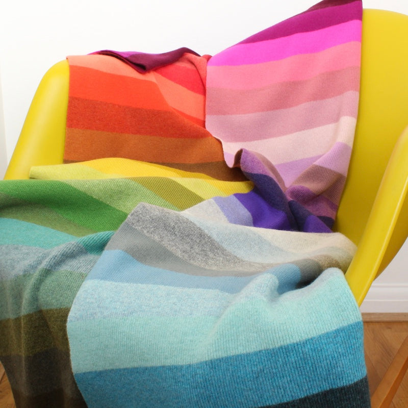 Rainbow After The Storm Scottish Lamb's Wool Throw