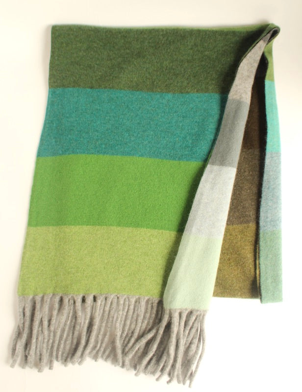 Green Rainbow After The Storm Tassel Scarf