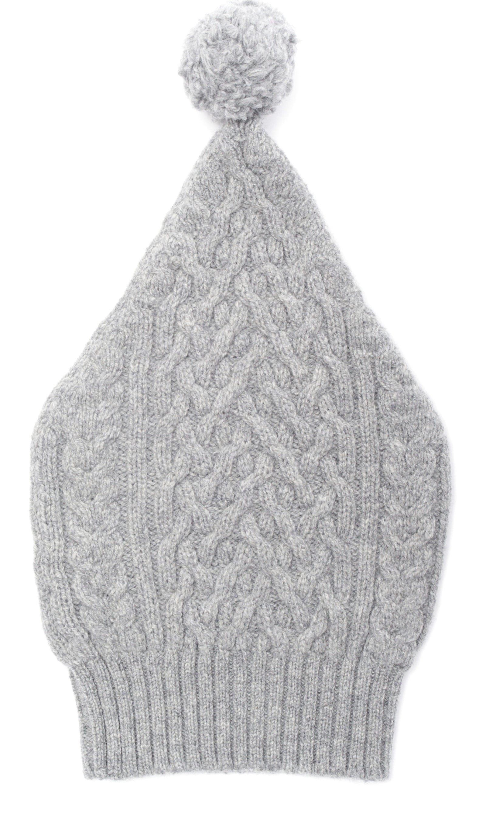 Flannel Grey Chunky Cable  Hat