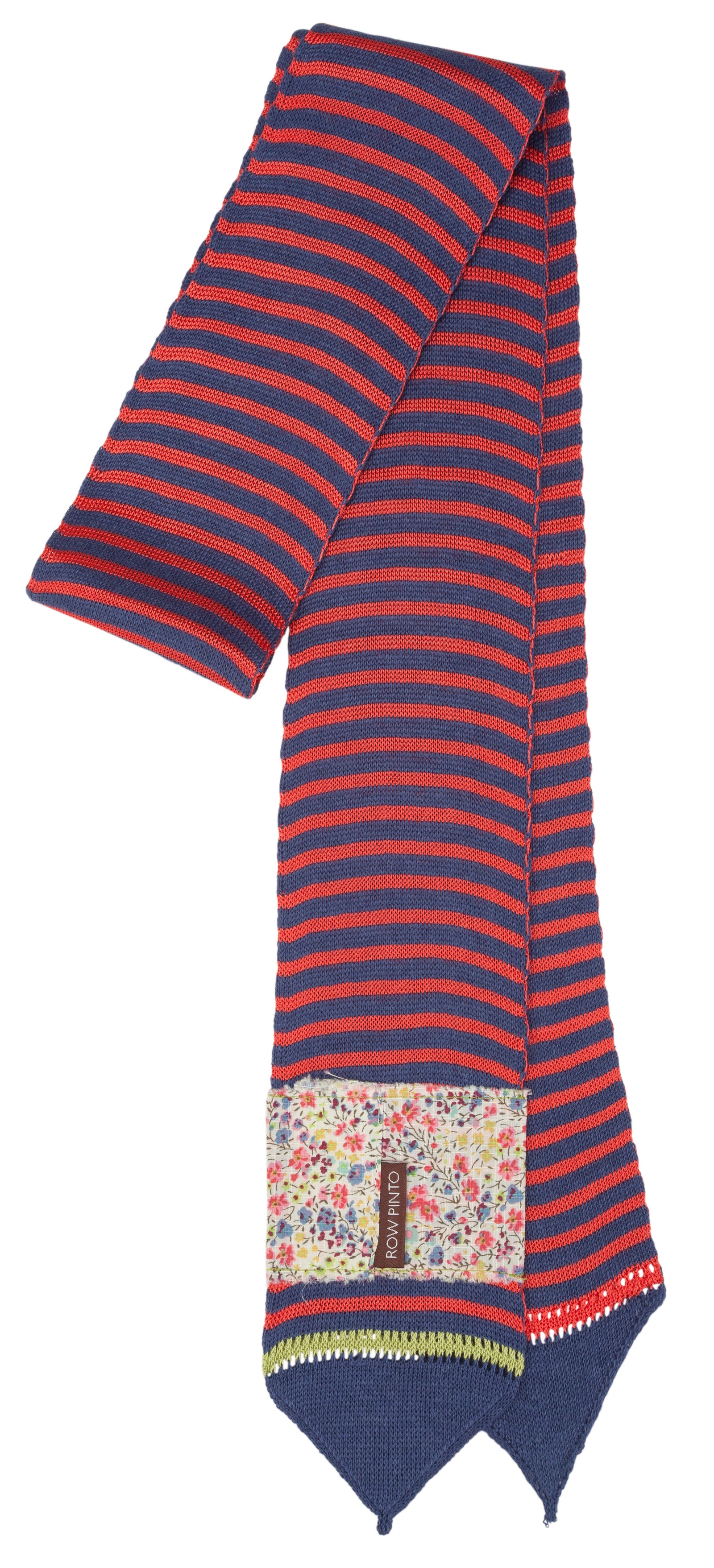 Poppy & Navy Tubular Skinny Summer Scarf