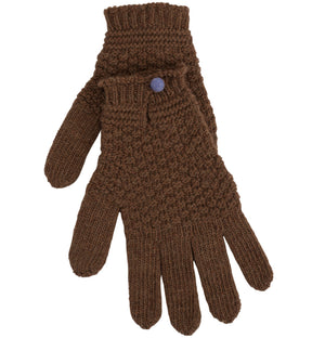Hazelnut Driving Glove With Contrast Button