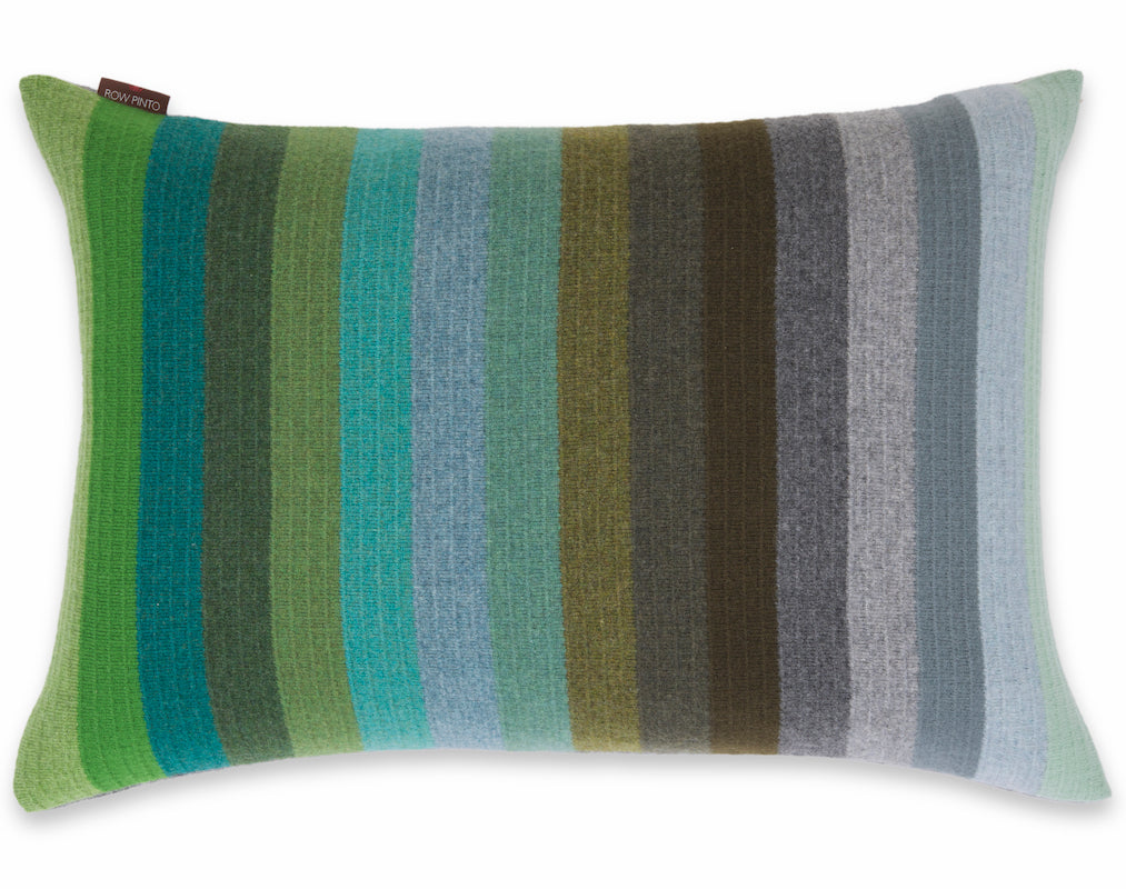 Green Rainbow After The Storm Textured Stripe Cushion - Row Pinto