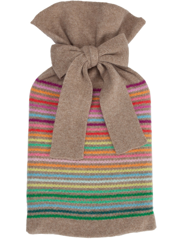 Rainbow Dark Natural Textured Hot Water Bottle