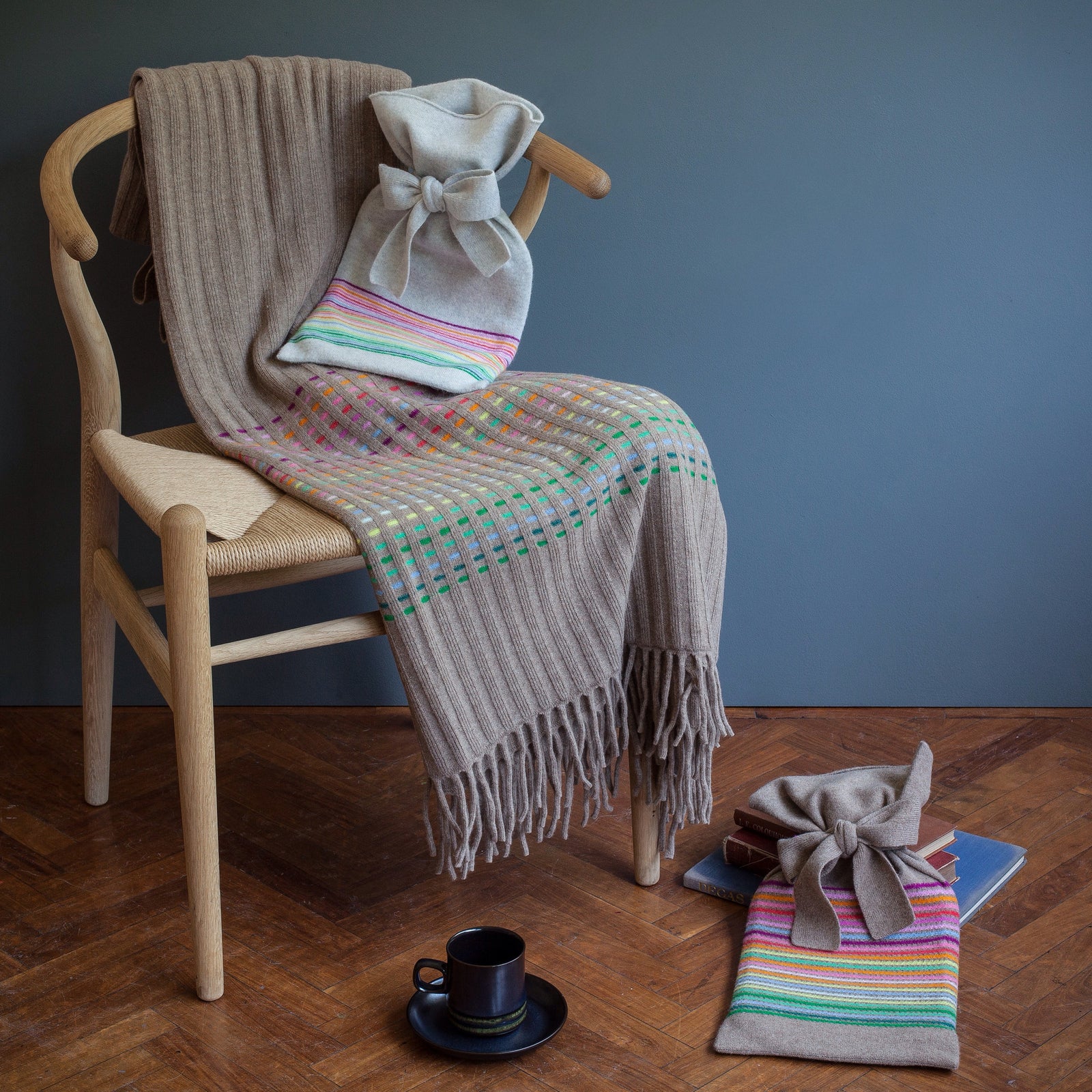 Rainbow Dark Natural Textured Hot Water Bottle