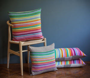 Rainbow Cushion Dark Natural Wide